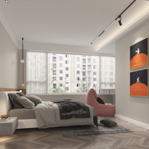 現代簡約臥室效果圖